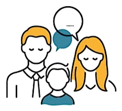 Famille en conversation