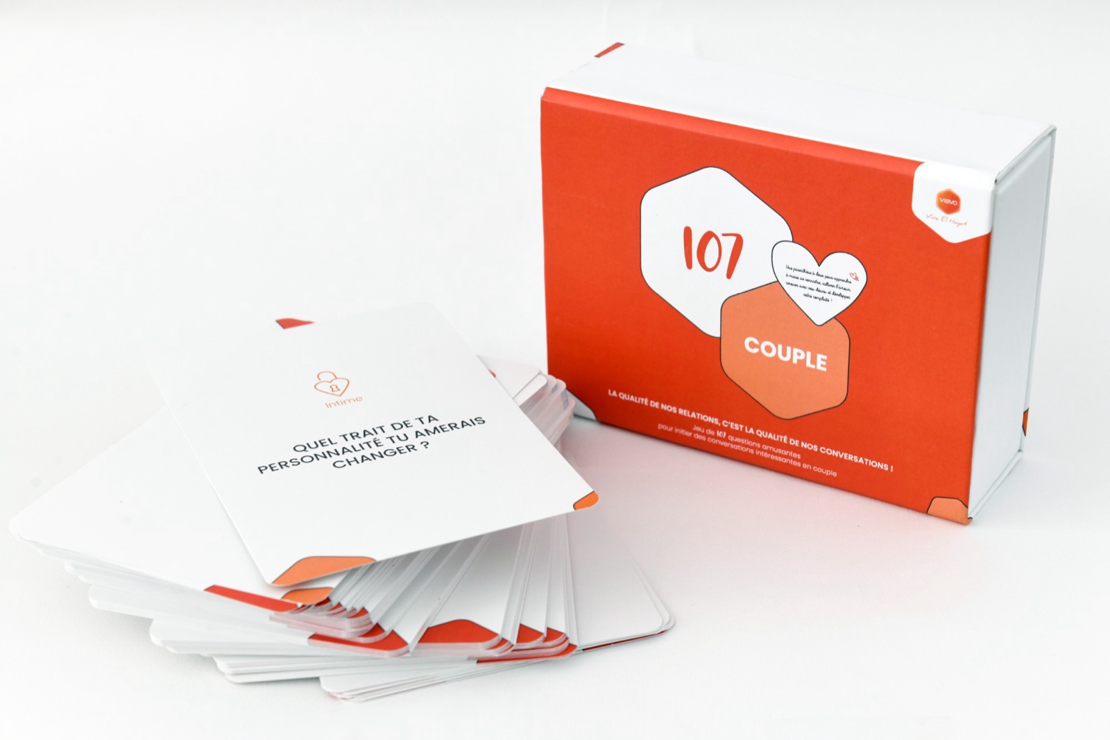 Coffret ouvert avec la carte Intime