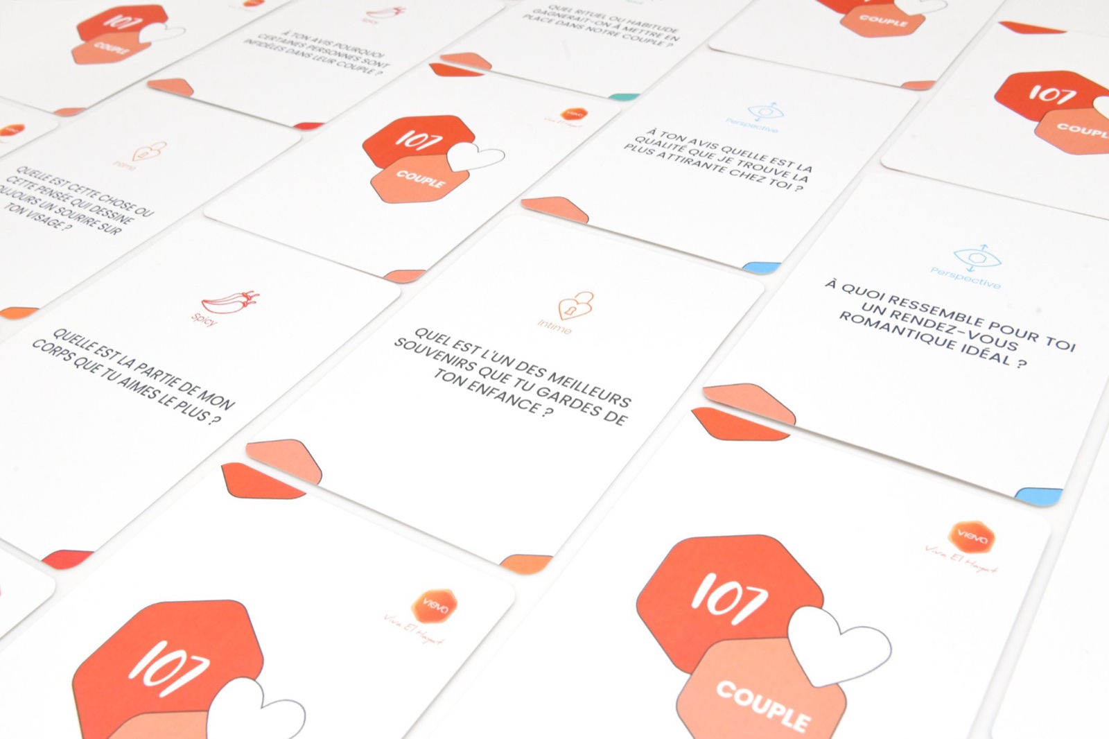 Cartes du jeu 107 Couple étalées